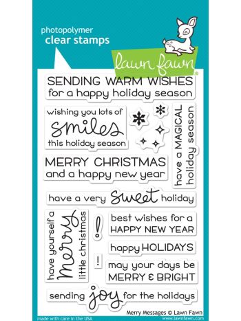 Lawn Fawn - Merry Messages - Clear Stamp 4x6